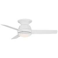 44" Casa Vieja Marbella Breeze Modern Indoor Hugger Ceiling Fan with Dimmable Led Light Remote Control Opal Glass for Living Room Kitchen Bedroom