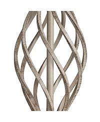 Franklin Iron Works Annie Modern Coastal Table Lamps 28" Tall Set of 2 Weathered Sand Iron Cream Tapered Drum Shade for Bedroom Living Room Bedsi