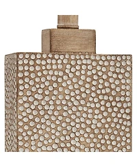 360 Lighting Caldwell Rustic Farmhouse Table Lamps 26 3/4" High Set of 2 Earth Tone Hammered Oatmeal Fabric Rectangular Shade for Bedroom Living
