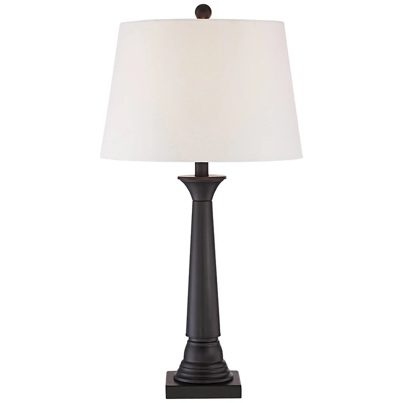 360 Lighting Dolbey Rustic Farmhouse Table Lamps 28" Tall Set of 2 Bronze Off White Drum Shade for Bedroom Living Room Bedside Nightstand Office
