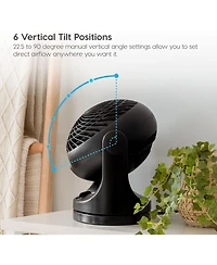 Iris Usa Woozoo Fan, Small Oscillating Desk Fan, Table Air Circulator, 3 Speeds, 52ft Max Air Distance, 12 Inches, 112° Adjustable Tilt