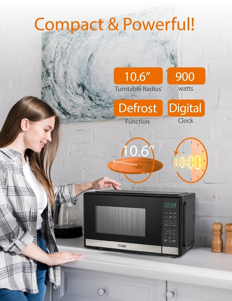 Cu. Ft. Counter Top Microwave,Stainless Steel
