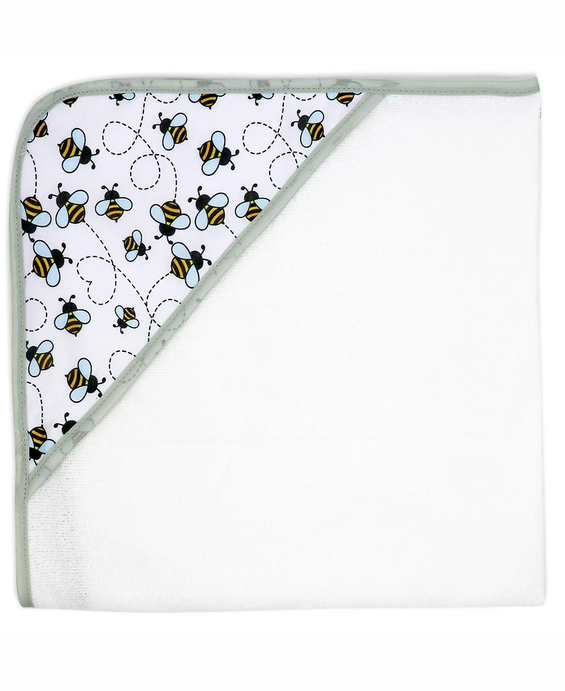 Buba Baby Boys and Girls 2 Pack Embroidered Hooded Bath Towel Wash Cloth Set