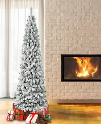 National Tree Company First Traditions Acacia Medium Flocked Tree 7.5 ft