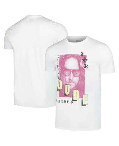 American Classics Men's White The Big Lebowski The Dude Abides Graphic T-Shirt