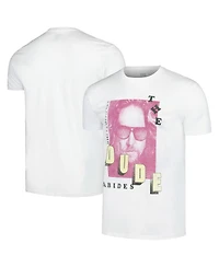 American Classics Men's White The Big Lebowski The Dude Abides Graphic T-Shirt