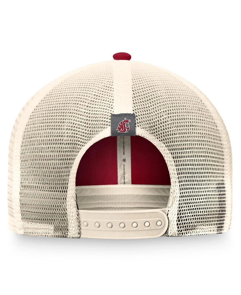 Top of the World Men's Crimson Washington State Cougars Refined Trucker Adjustable Hat