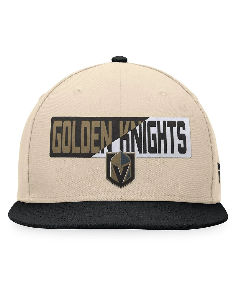 Fanatics Men's Cream/Black Vegas Golden Knights Goalaso Snapback Hat