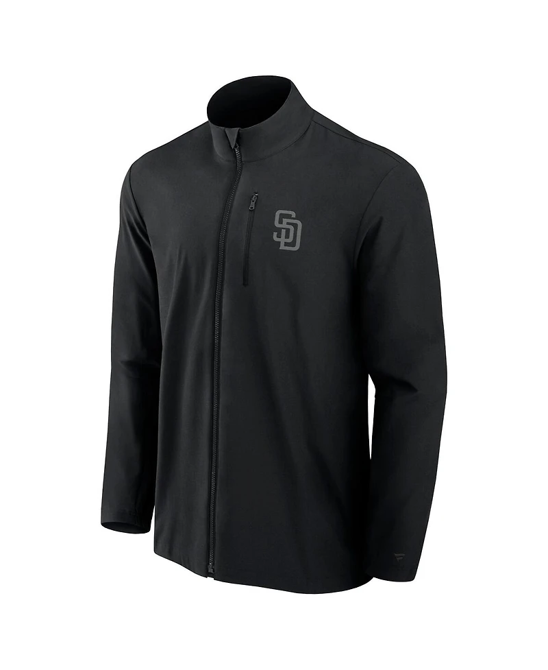Fanatics Signature Men's Black San Diego Padres Front Office Woven Full-Zip Jacket