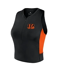 Fanatics Signature Women's Black Cincinnati Bengals Studio Fitted Gym Tank Top