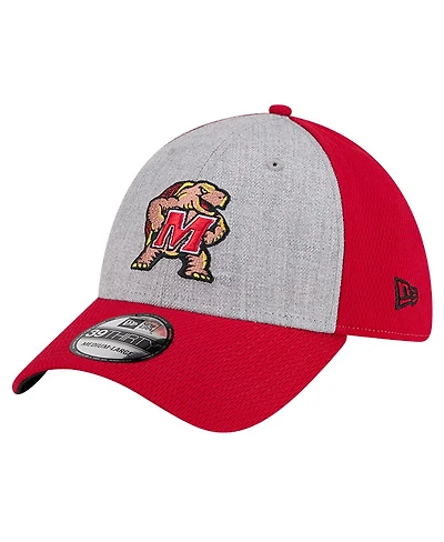 New Era Men's Heather Gray/Red Maryland Terrapins Two-Tone 39THIRTY Flex Hat