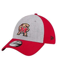 New Era Men's Heather Gray/Red Maryland Terrapins Two-Tone 39THIRTY Flex Hat