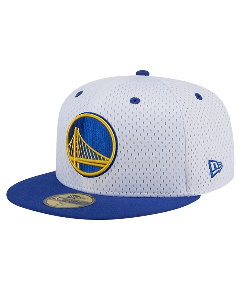 New Era Men's White/Royal Golden State Warriors Throwback 2Tone 59FIFTY Fitted Hat