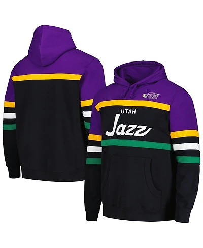 Mitchell & Ness Men's Black/Purple Utah Jazz Head Coach Pullover Hoodie