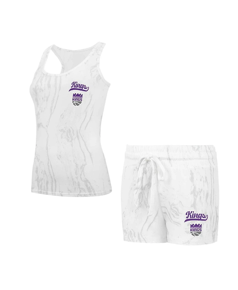 Concepts Sport Women's White Sacramento Kings Quartz Tank Top Shorts Set