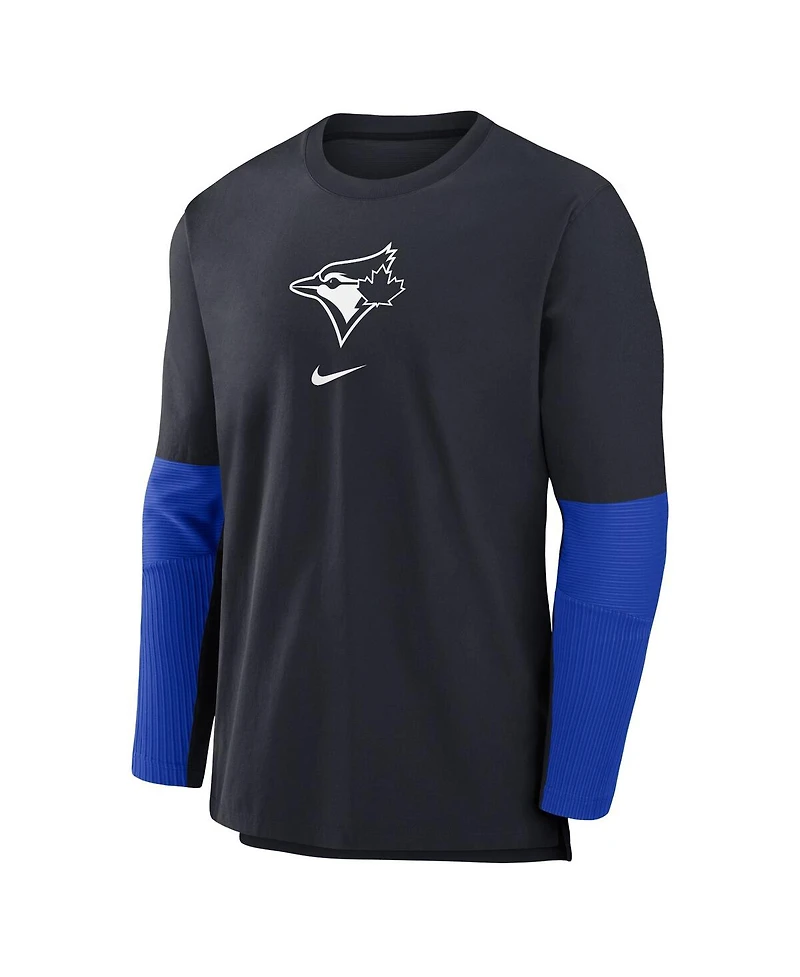 Nike Men's Navy Toronto-Blue Jays 2024 City Connect Authentic Collection Player Tri-Blend Performance Pullover Top