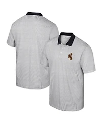 Colosseum Men's White/Maroon Montana Grizzlies Print Stripe Polo Shirt