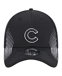 New Era Men's Black Chicago Cubs Active Dash Mark 39THIRTY Flex Hat