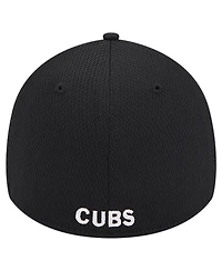 New Era Men's Black Chicago Cubs Active Dash Mark 39THIRTY Flex Hat