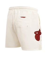 Pro Standard Men's Cream Miami Heat Triple Tonal Woven Shorts
