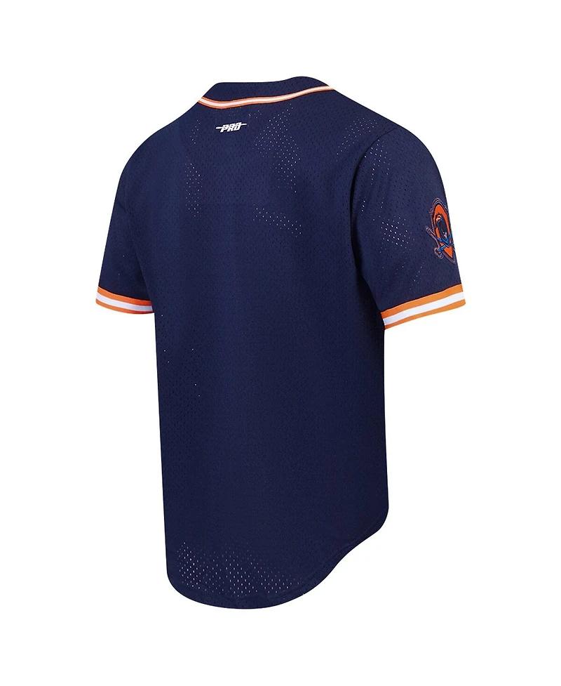 Pro Standard Men's Navy Virginia Cavaliers Mesh Full-Button Replica Baseball Jersey