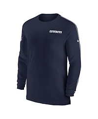 Nike Men's Navy Dallas Cowboys Sideline Coach Uv Performance Long Sleeve T-Shirt