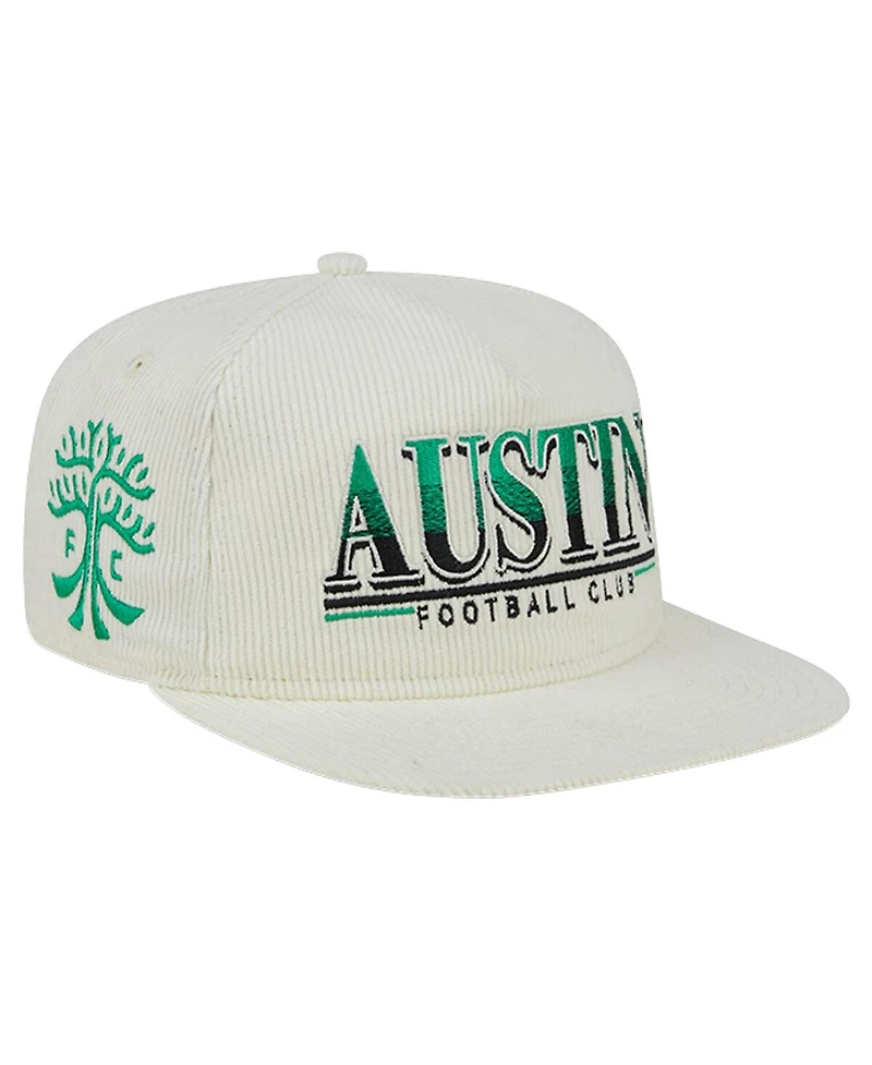 New Era Men's White Austin Fc Throwback Corduroy Golfer Adjustable Hat