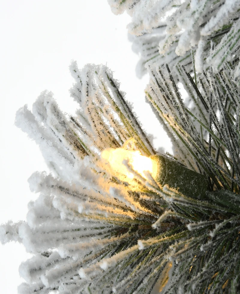 National Tree Company Pre-Lit Feel Real Snowy Pogue Pine Artificial Christmas Entrance Tree 5 ft.