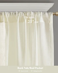 Croscill Classics Cornelli Embroidery Semi-Sheer Single Curtain Panel, 52"W x 96"L