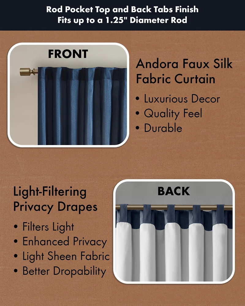 Madison Park Andora Botanical Embroidered Curtain Panel, Single with Privacy Lining for Bedroom and Living Room, 84 inch length