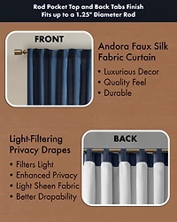 Madison Park Andora Botanical Embroidered Curtain Panel, Single with Privacy Lining for Bedroom and Living Room, 84 inch length