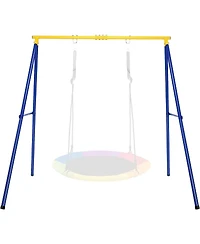 Costway Metal A-Frame Swing Stand Heavy Duty Extra Swing Frame w/Ground Stakes for Backyard