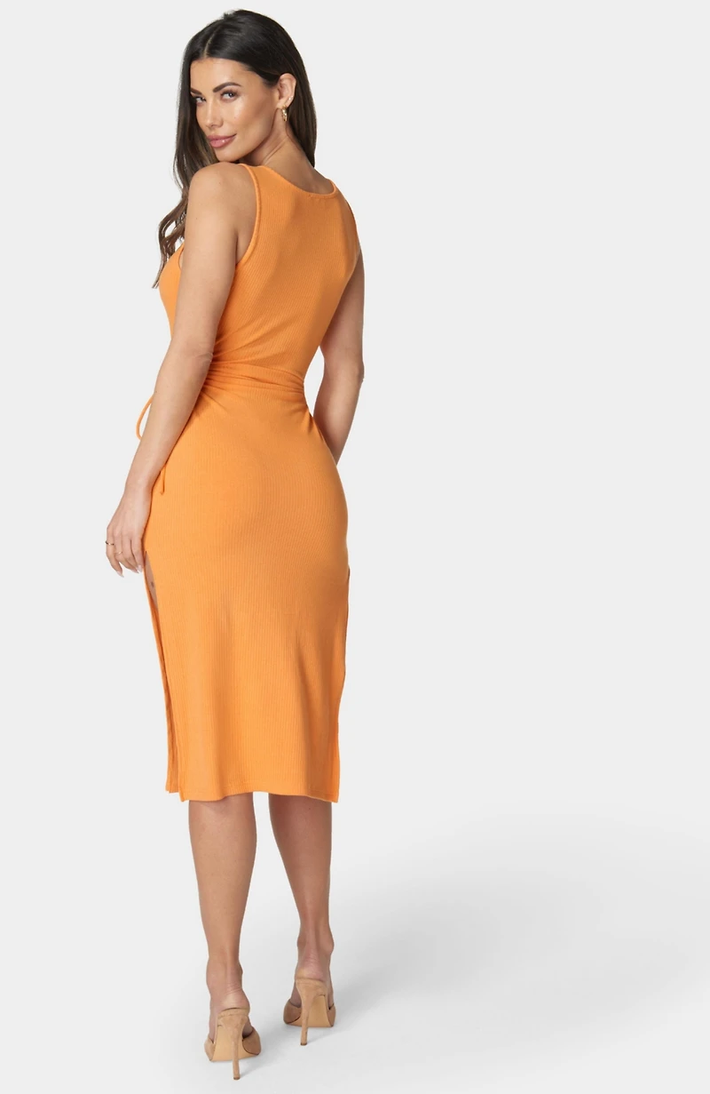 Bebe Women's Tie Side Cutout Slit Dress