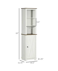 kleankin Slim Bathroom Storage Cabinet Freesding Linen Tower