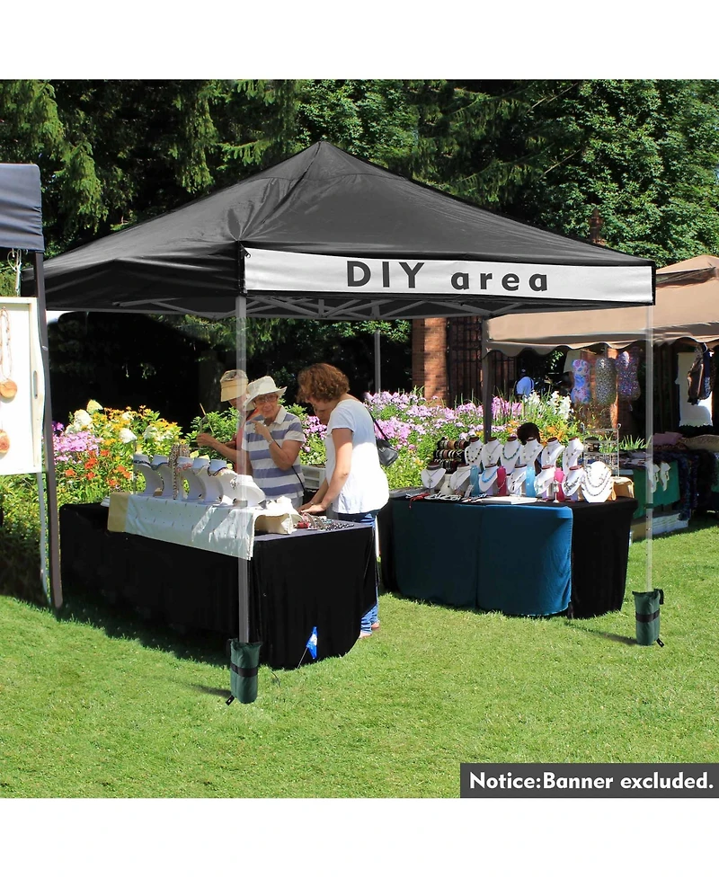InstaHibit 10x10 Ft Pop up Canopy Top with 4 Sand Weight Bags Beach Yard Party