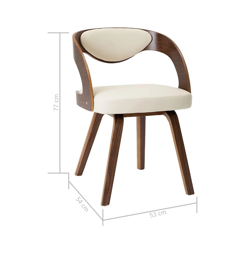 Dining Chairs 2 pcs Cream Bent Wood and Faux Leather