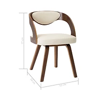 Dining Chairs 2 pcs Cream Bent Wood and Faux Leather