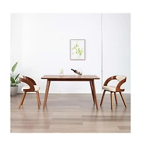 Dining Chairs 2 pcs Cream Bent Wood and Faux Leather