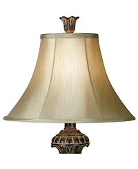 Regency Hill Traditional Table Lamp Urn 25.5" High Two Tone Bronze Off White Bell Shade for Living Room Family Bedroom Bedside Nightstand