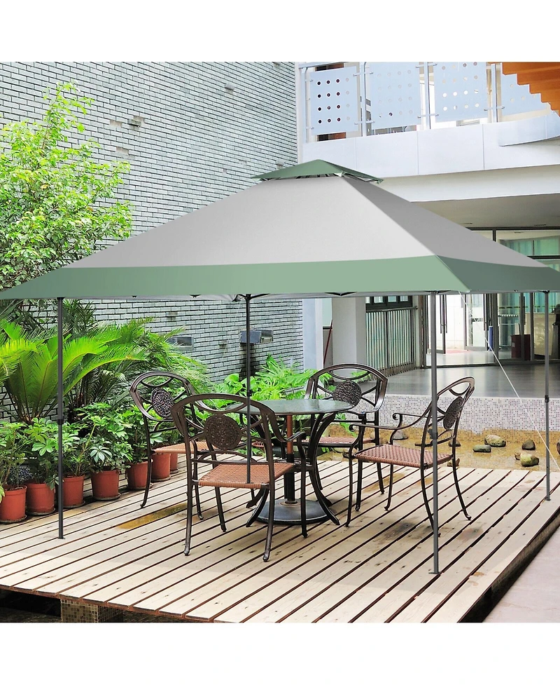 Slickblue 13 x 13 Feet Pop-Up Patio Canopy Tent with Shelter and Wheeled Bag-Grey