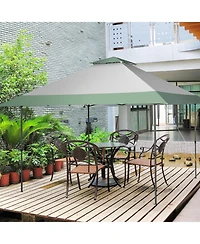 Slickblue 13 x 13 Feet Pop-Up Patio Canopy Tent with Shelter and Wheeled Bag-Grey