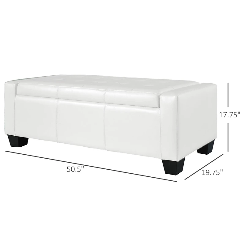 Homcom Home Modern Ottoman Storage Bench Seat Footrest Sofa Shoe Faux Leather