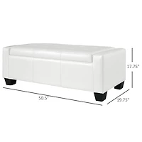 Homcom Home Modern Ottoman Storage Bench Seat Footrest Sofa Shoe Faux Leather
