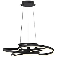 Possini Euro Design McKenna Sanded Black Pendant Light 26 1/2" Wide Modern Ribbon Led Fixture for Dining Room House Kitchen Island
