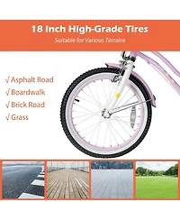 Gymax 18'' Kids Bike Toddlers Freestyle Adjustable Bicycle w/ Training Wheels