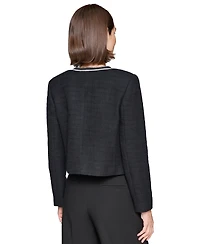 Karl Lagerfeld Women's Contrast-Trim Five-Button Jacket