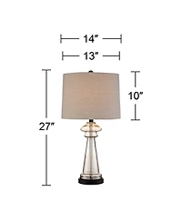 360 Lighting Dalia 27" Tall Traditional Table Lamp Champagne Glass Single Living Room Bedroom Bedside Nightstand House Office