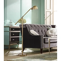 360 Lighting Dawson Traditional Pharmacy Floor Lamp 55" Tall Brass Metal Adjustable Boom Arm Dome Head for Living Room Reading Bedroom Office