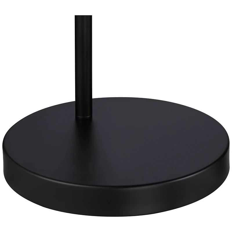 360 Lighting Modern Arc Floor Lamp with Usb Charging Port 72" Tall Black White Linen Drum Shade for Living Room Reading House Home