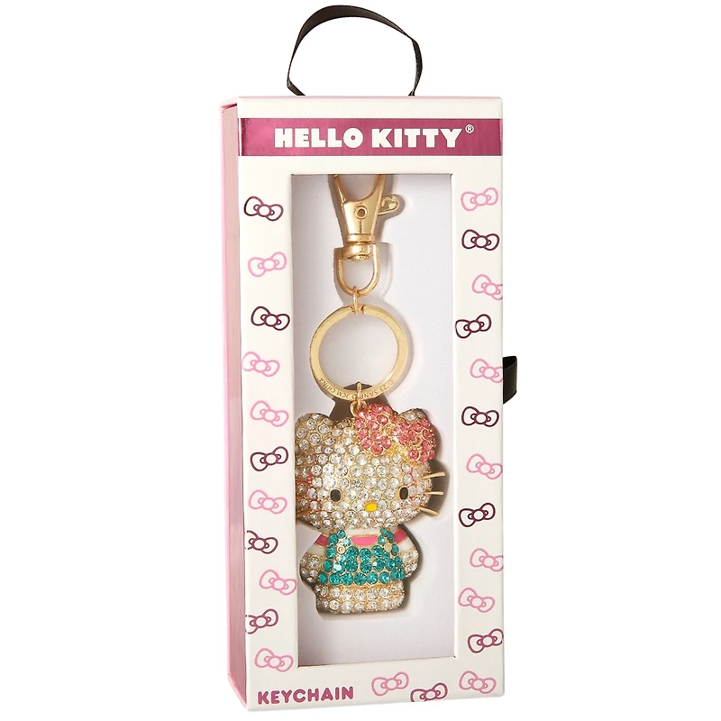 Sanrio Hello Kitty Pave 3D Bling Keychain - Bag Charm, Backpack Accessories, Travel Collectible Gift Keychains